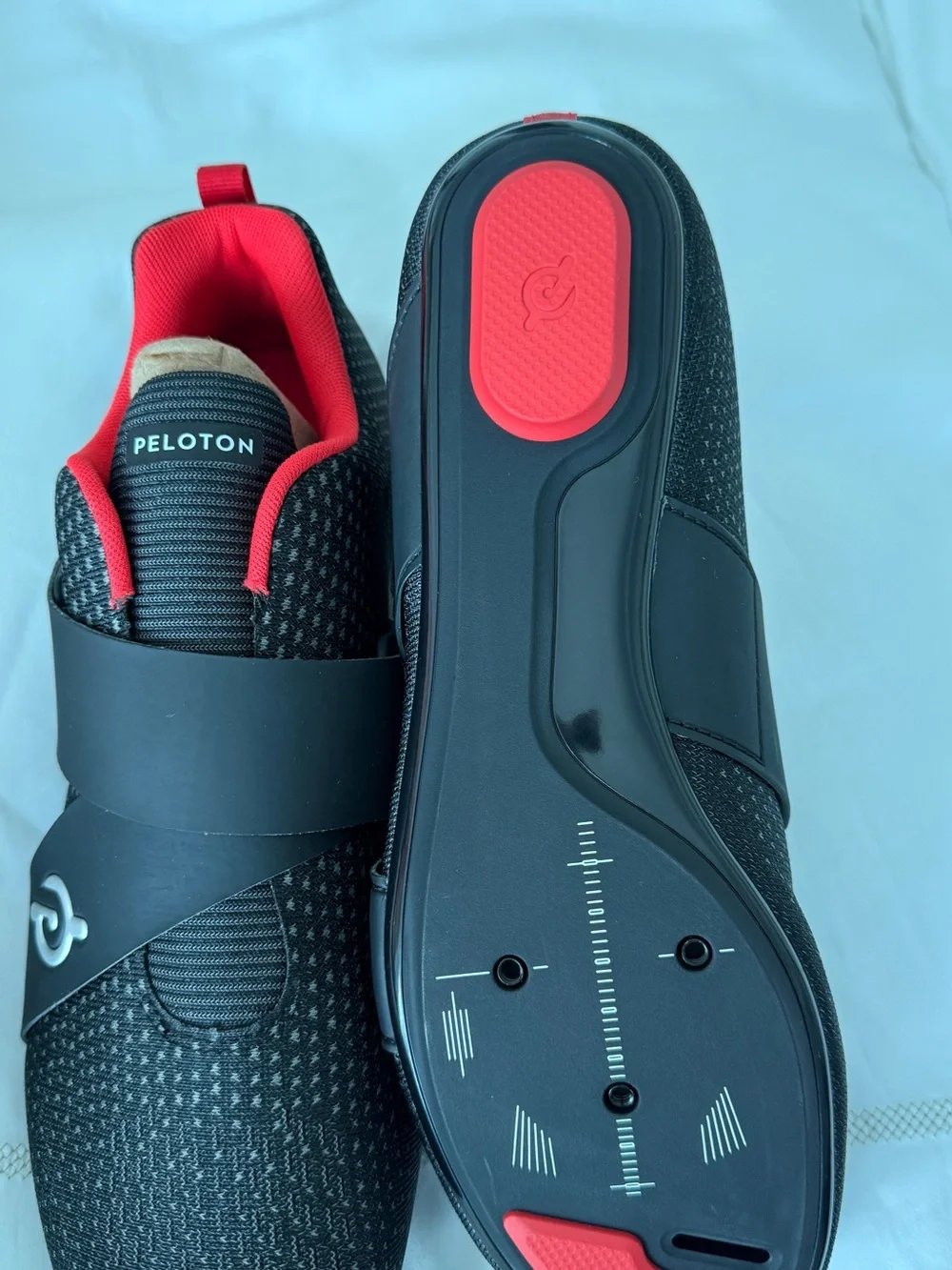 Peloton Men’s Black Cycling Shoes with Red Interior